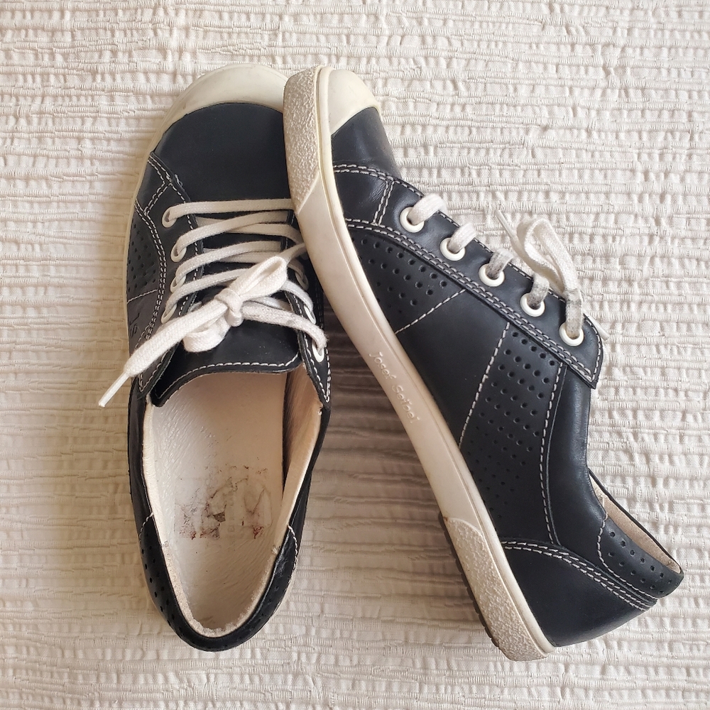 Josef Seibel Black Caspian Leather Comfort Shoes - Size 36